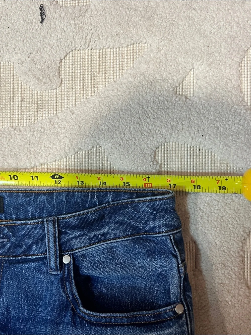 Quince Bella Stretch Relaxed Straight Jeans Atlantic Blue 32 High Rise Crop - Picture 5 of 8